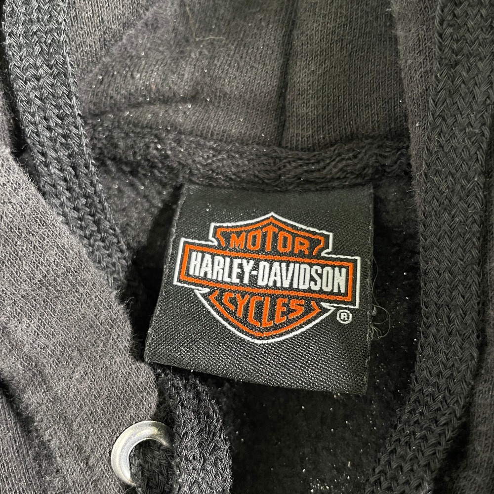 Harley-Davidson #1 California Shield Logo Black Cropped Hoodie Women's SMALL - Picture 7 of 10